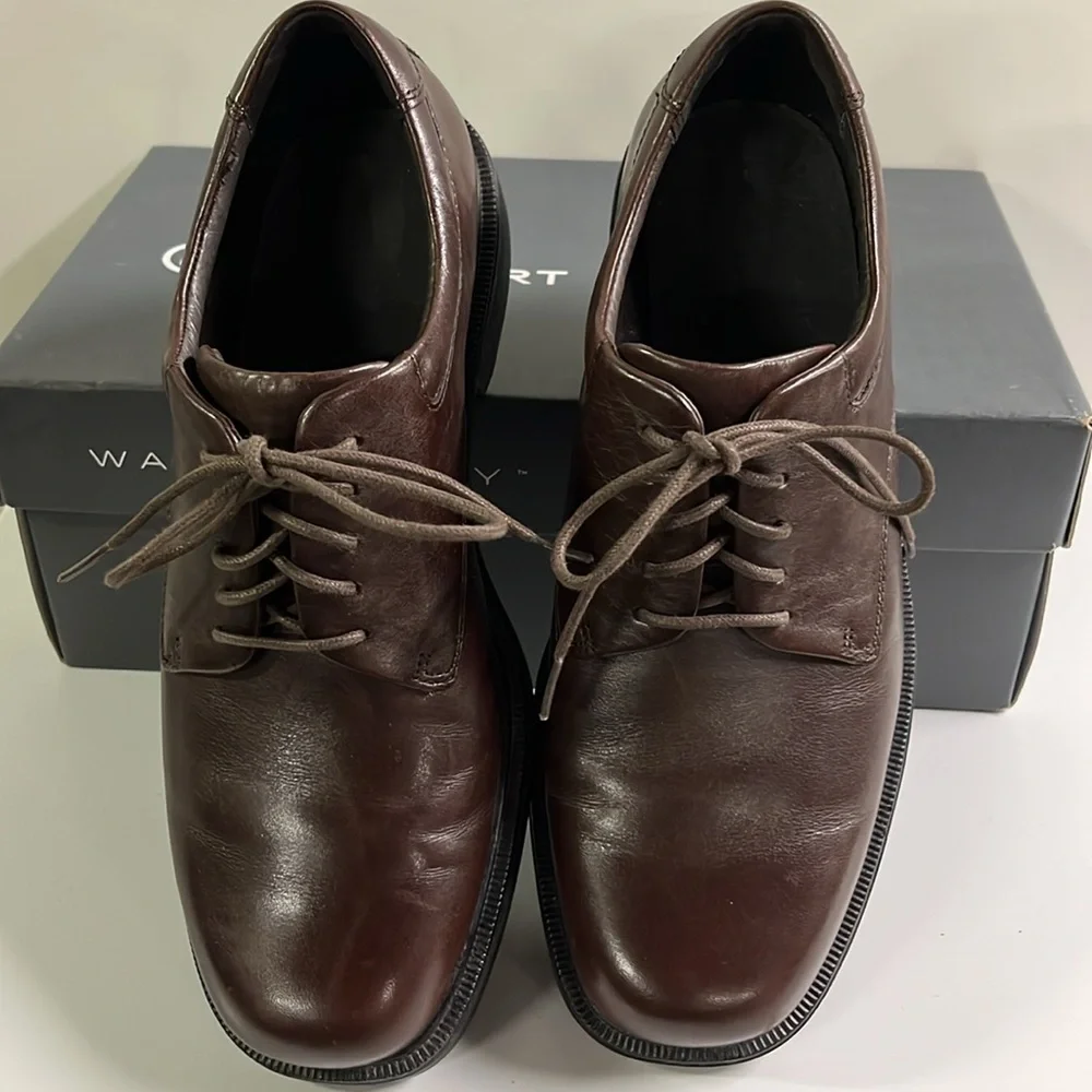 ROCKPORT Men's "Margin Oxford" Lace Up Brown Leather Career Casual Shoe SZ 8.5 - Picture 5 of 16